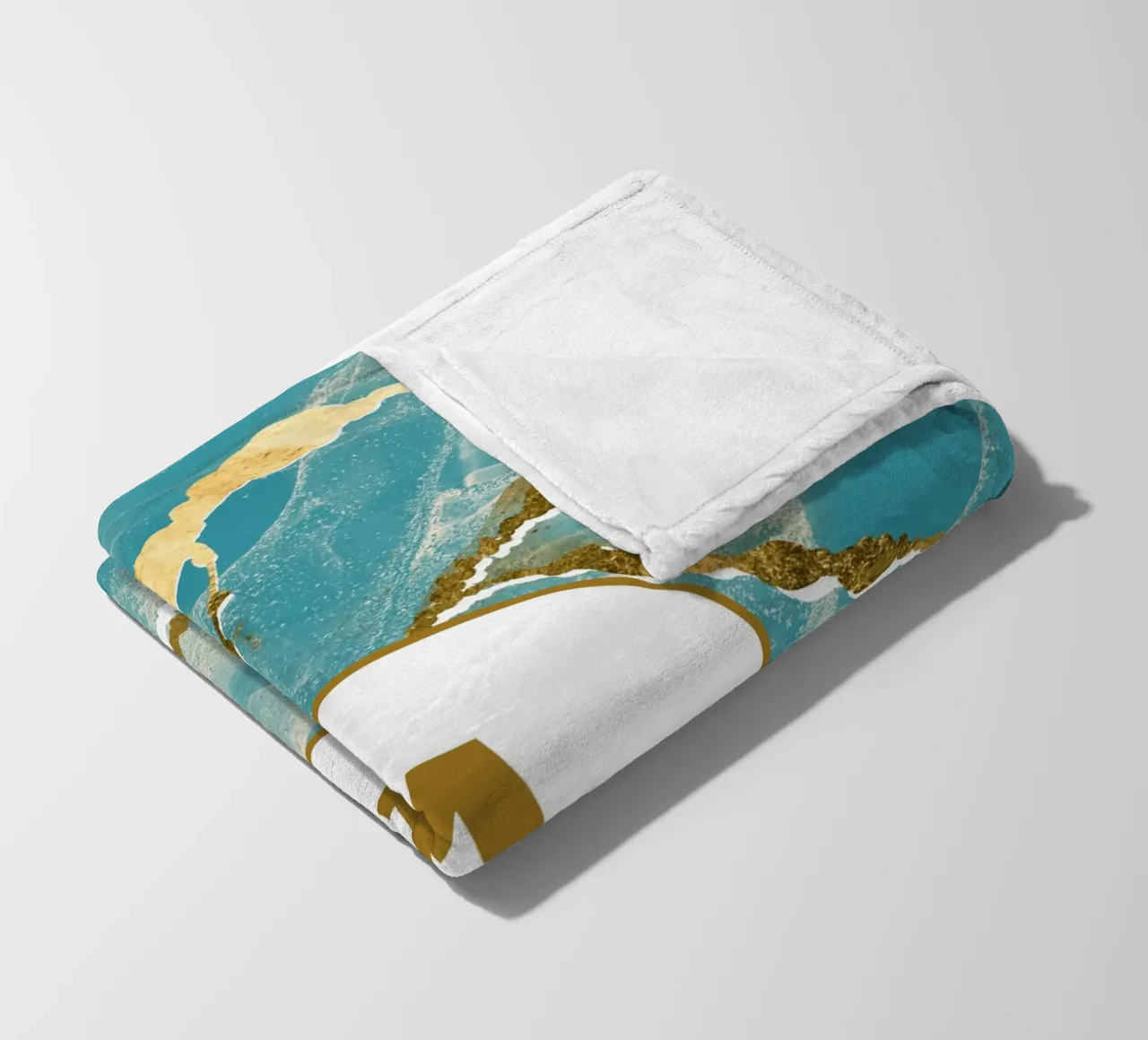 Monogramma personalizzato - Topico in marmo verde acqua e oro coperta in pile da Monogram Muse