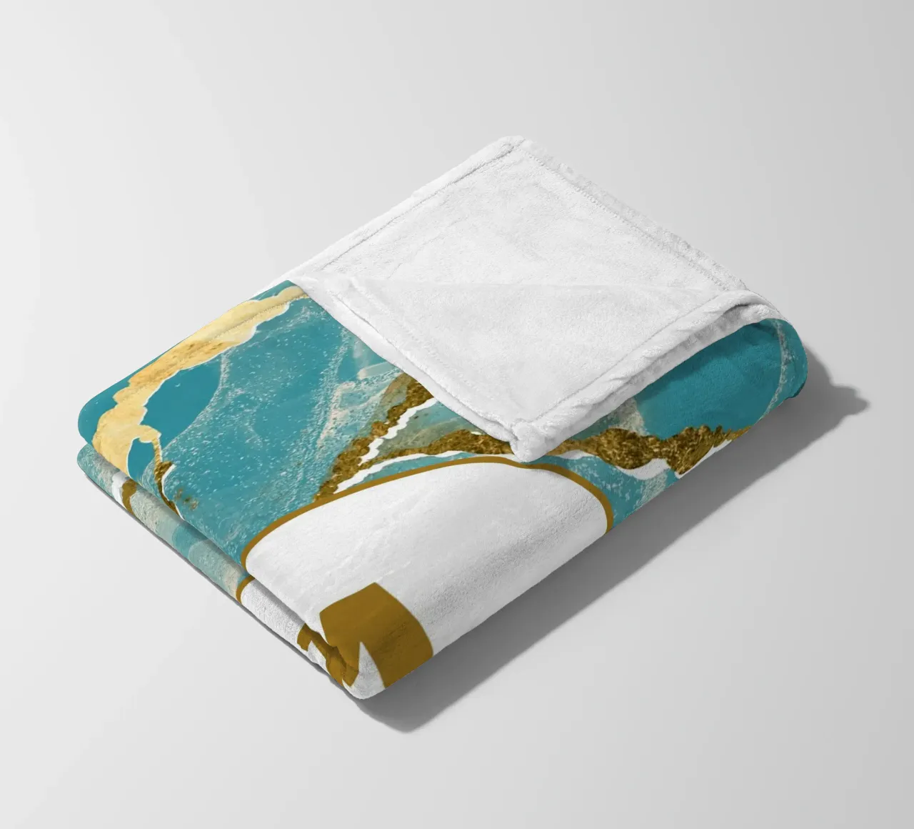 Monogramma personalizzato - Topico in marmo verde acqua e oro coperta in pile da Monogram Muse