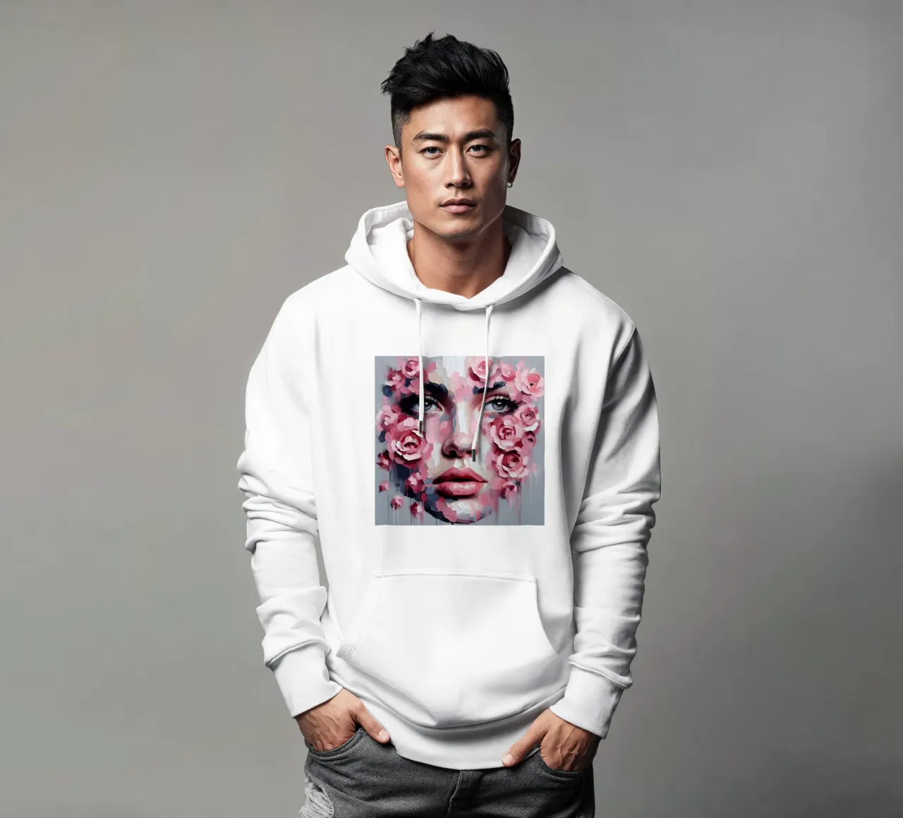 RITRATTO ROSA PEEKABOO felpa con cappuccio da ARTOMATIC