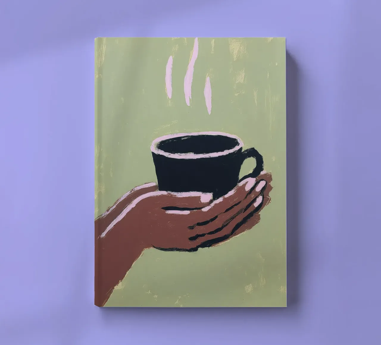 Mano con tazza di caffè su verde diario da Calm Shapes