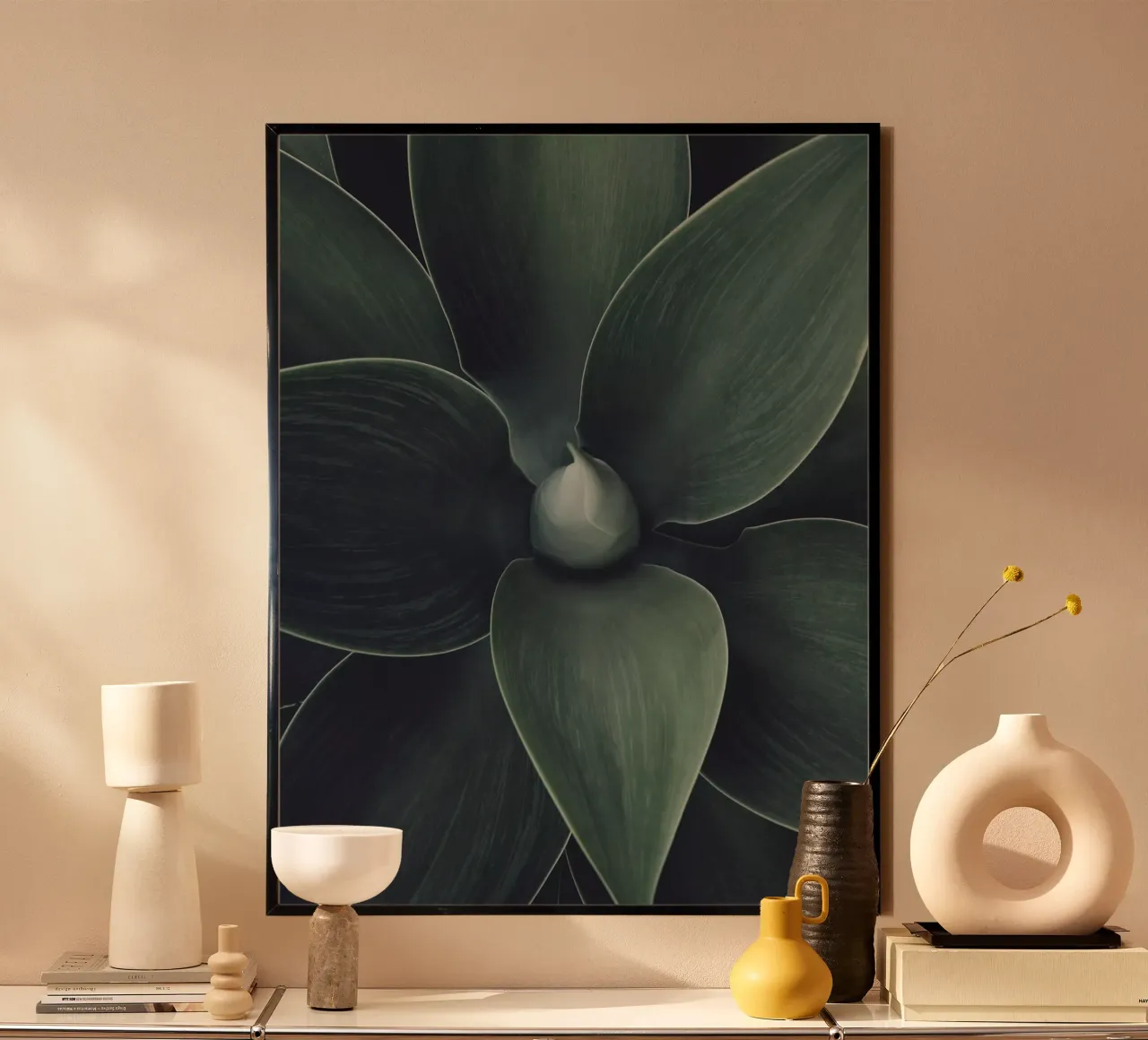 Abstracte natuur - ontwerp met groene bladeren poster van Whole©
