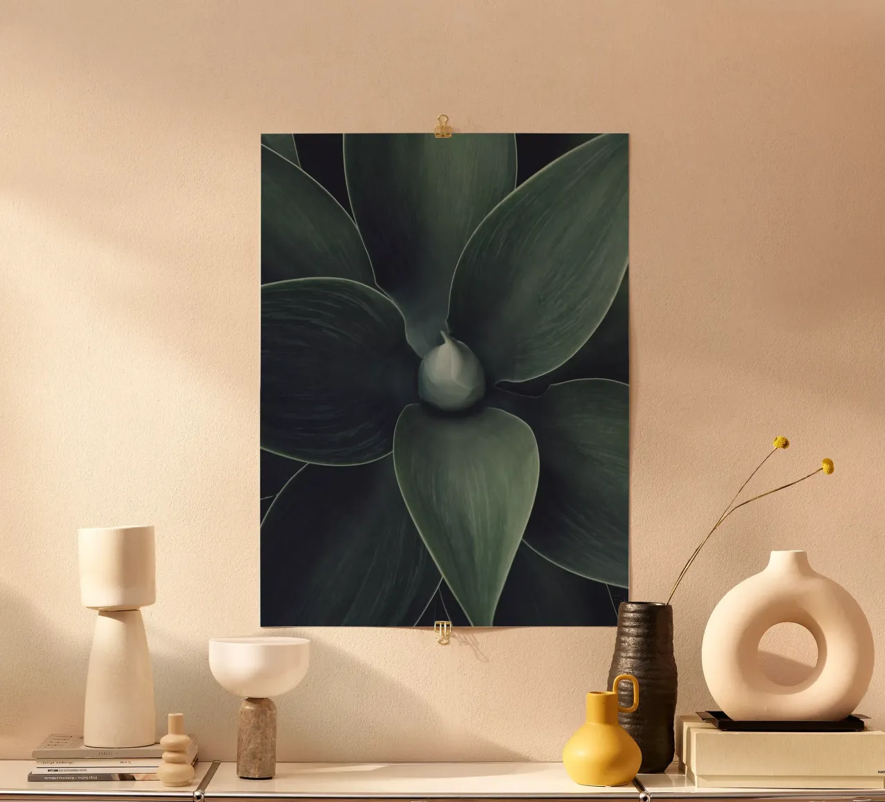 Abstracte natuur - ontwerp met groene bladeren poster van Whole©