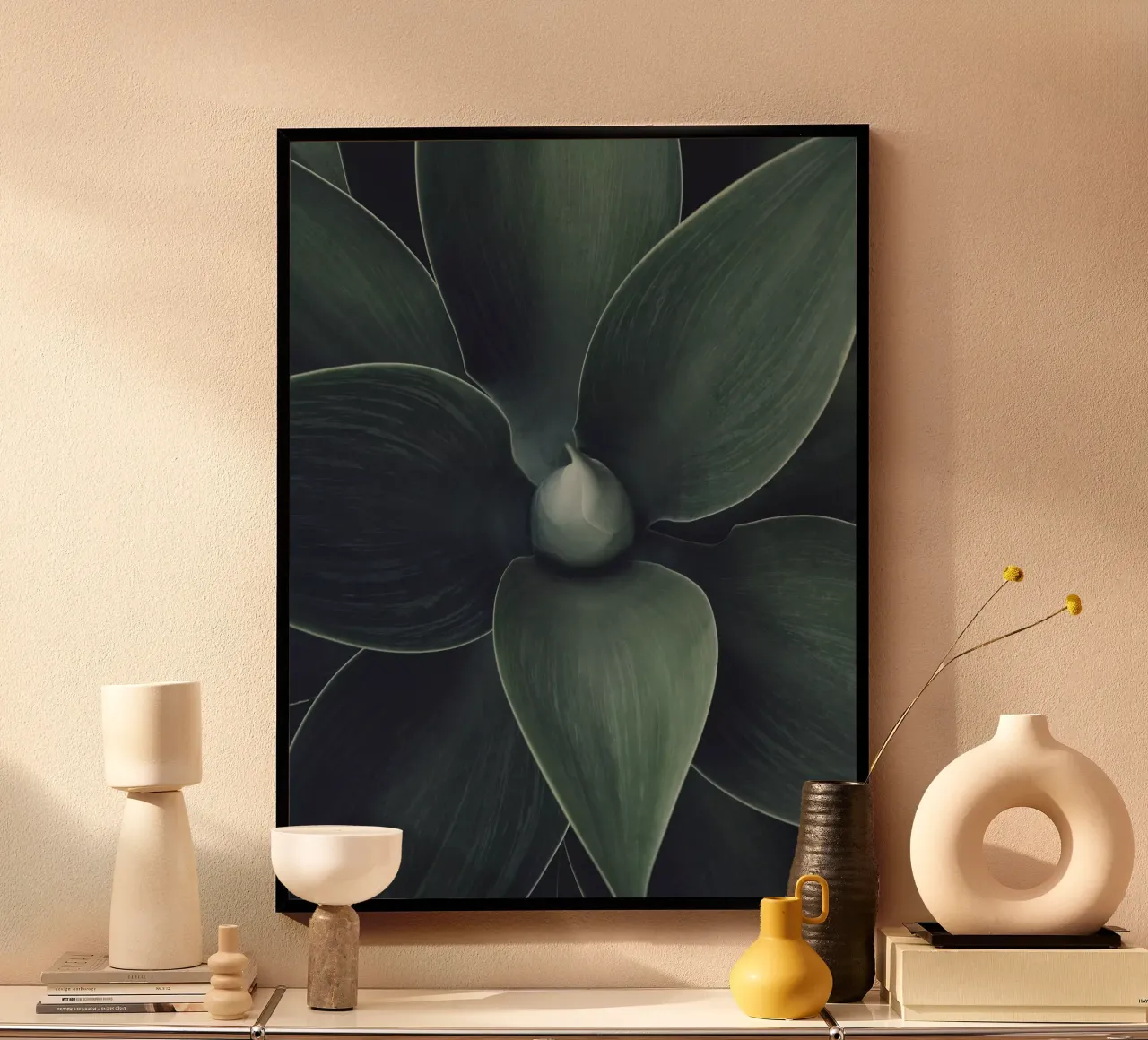 Abstracte natuur - ontwerp met groene bladeren poster van Whole©