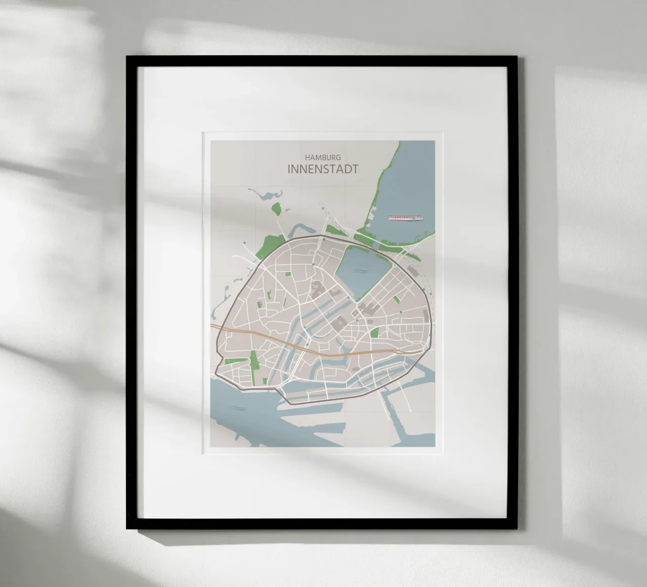Mappa della città di Amburgo poster da janamossmann