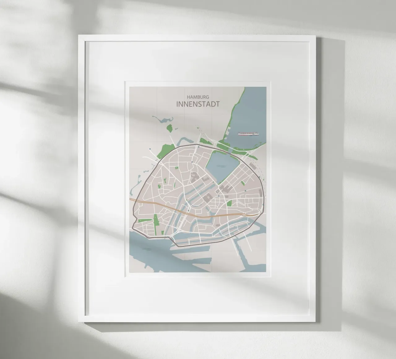 Mappa della città di Amburgo poster da janamossmann
