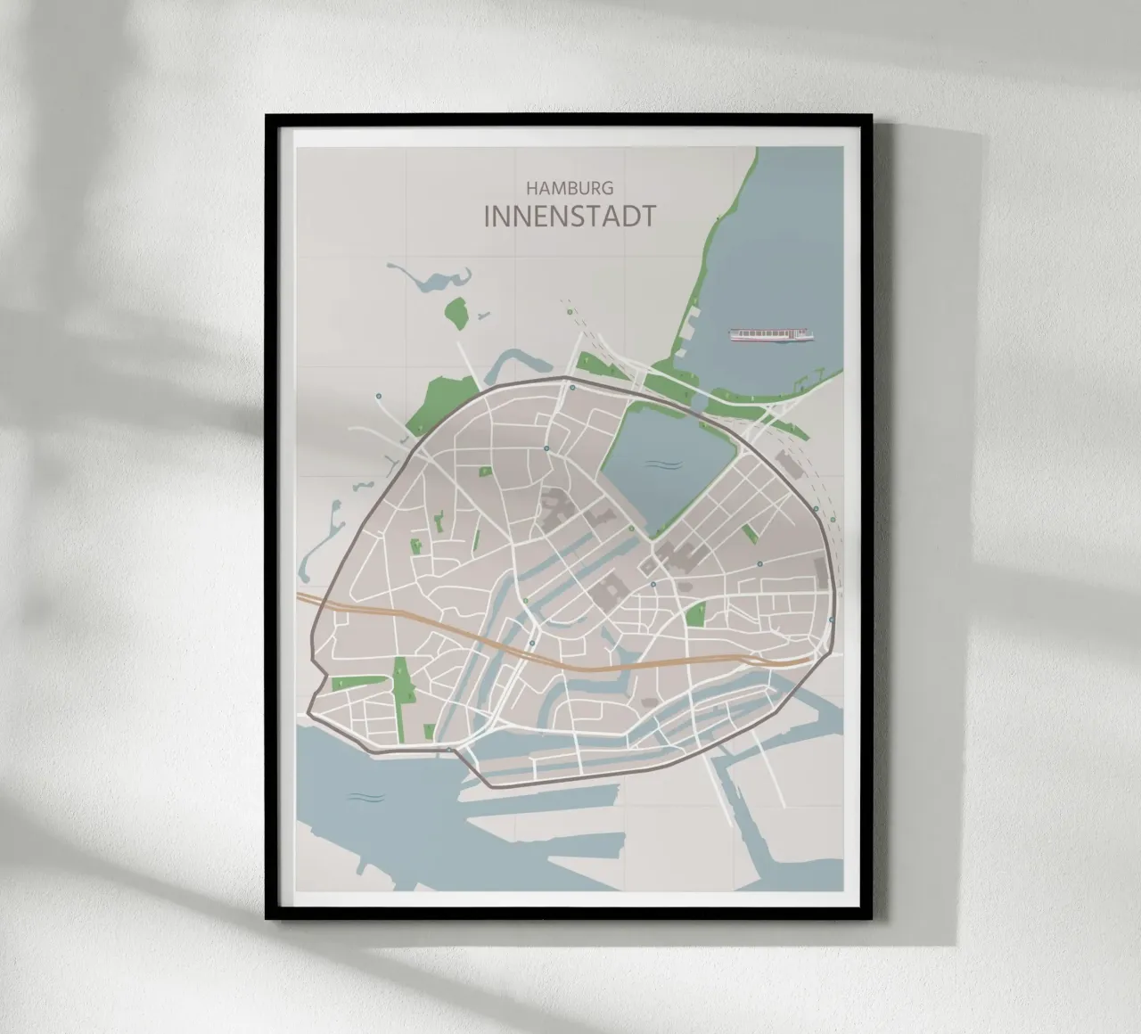 Mappa della città di Amburgo poster da janamossmann