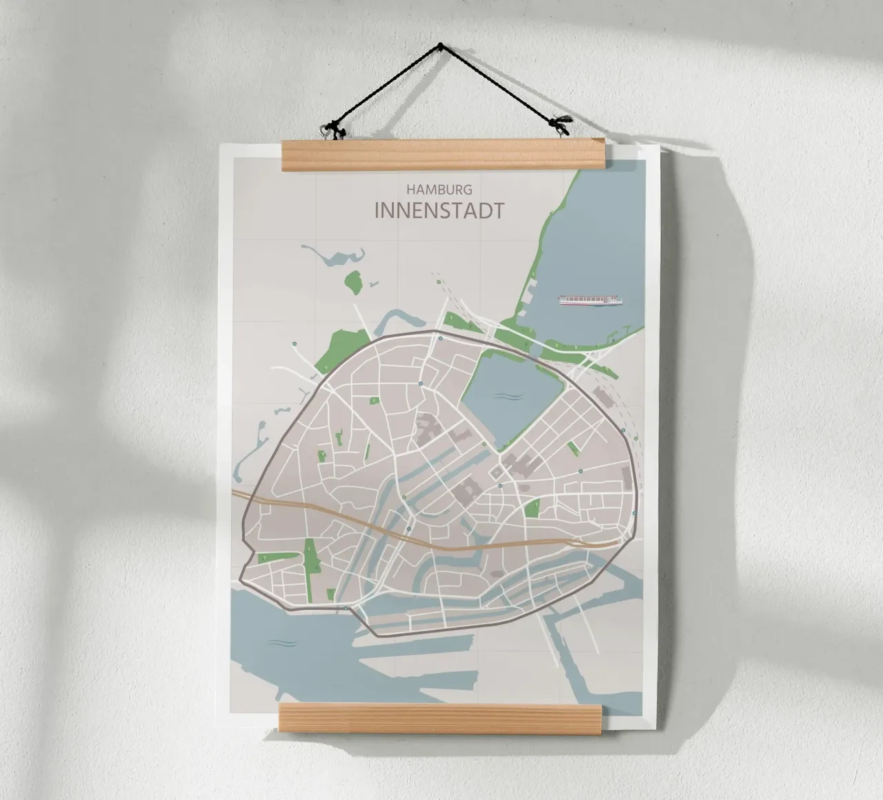 Mappa della città di Amburgo poster da janamossmann