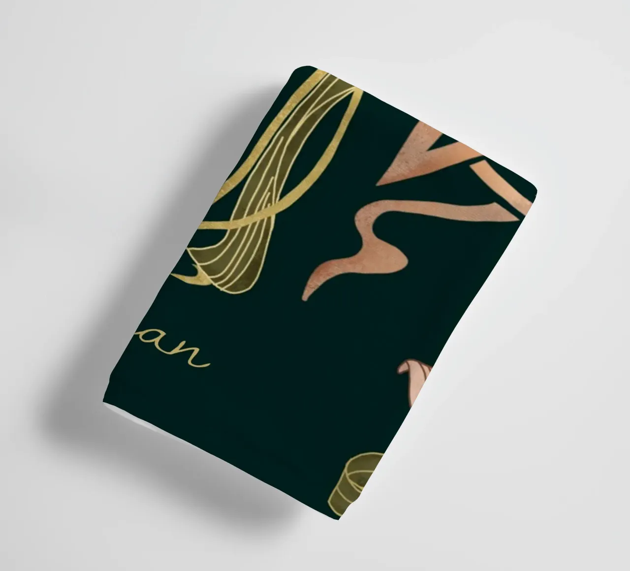 Benutzerdefinierter Name - Deco Tulip Bloom in Deep Forest Handtuch von Monogram Muse