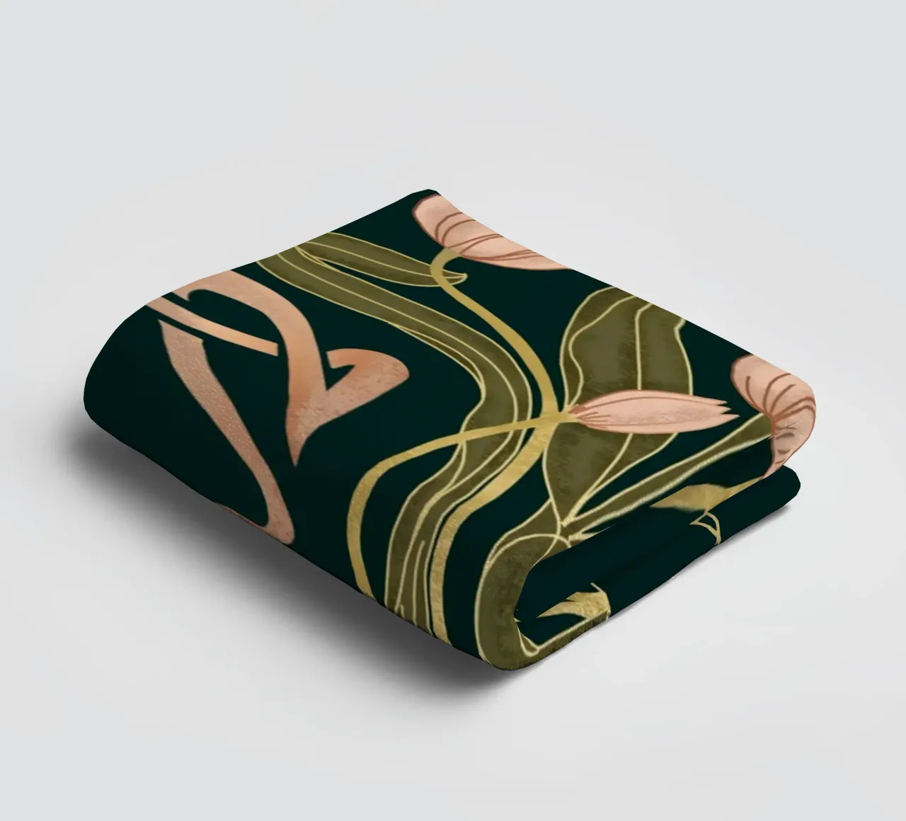 Benutzerdefinierter Name - Deco Tulip Bloom in Deep Forest Handtuch von Monogram Muse