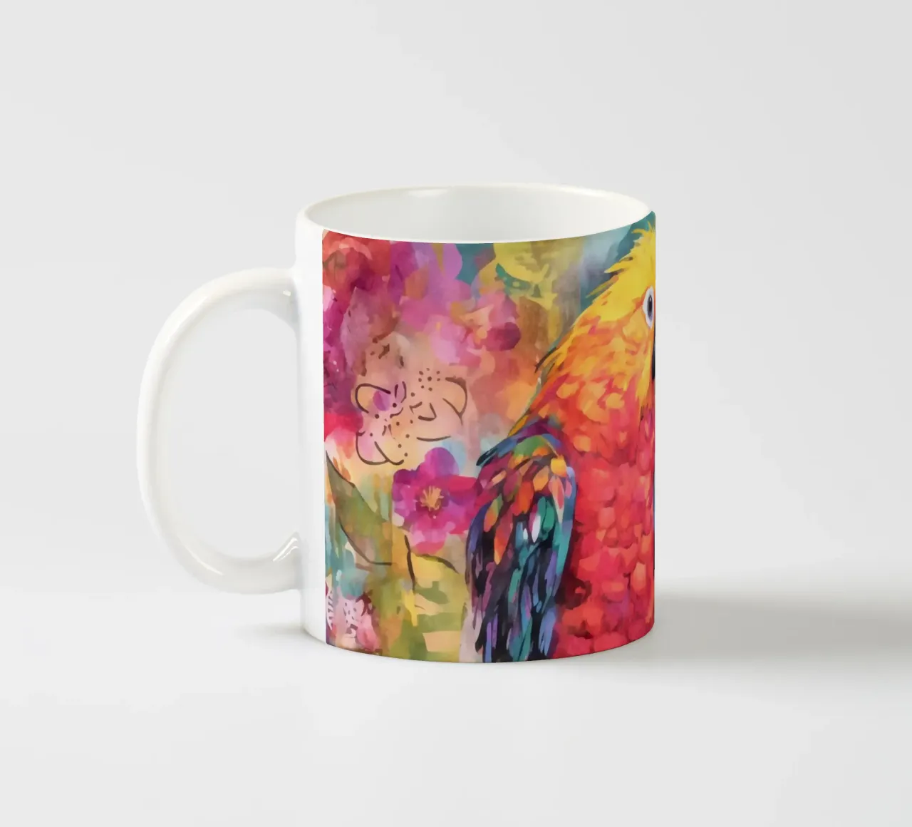 Pappagallo Giungla di fiori tropicali tazza in ceramica da Andrea Haase Modern Home