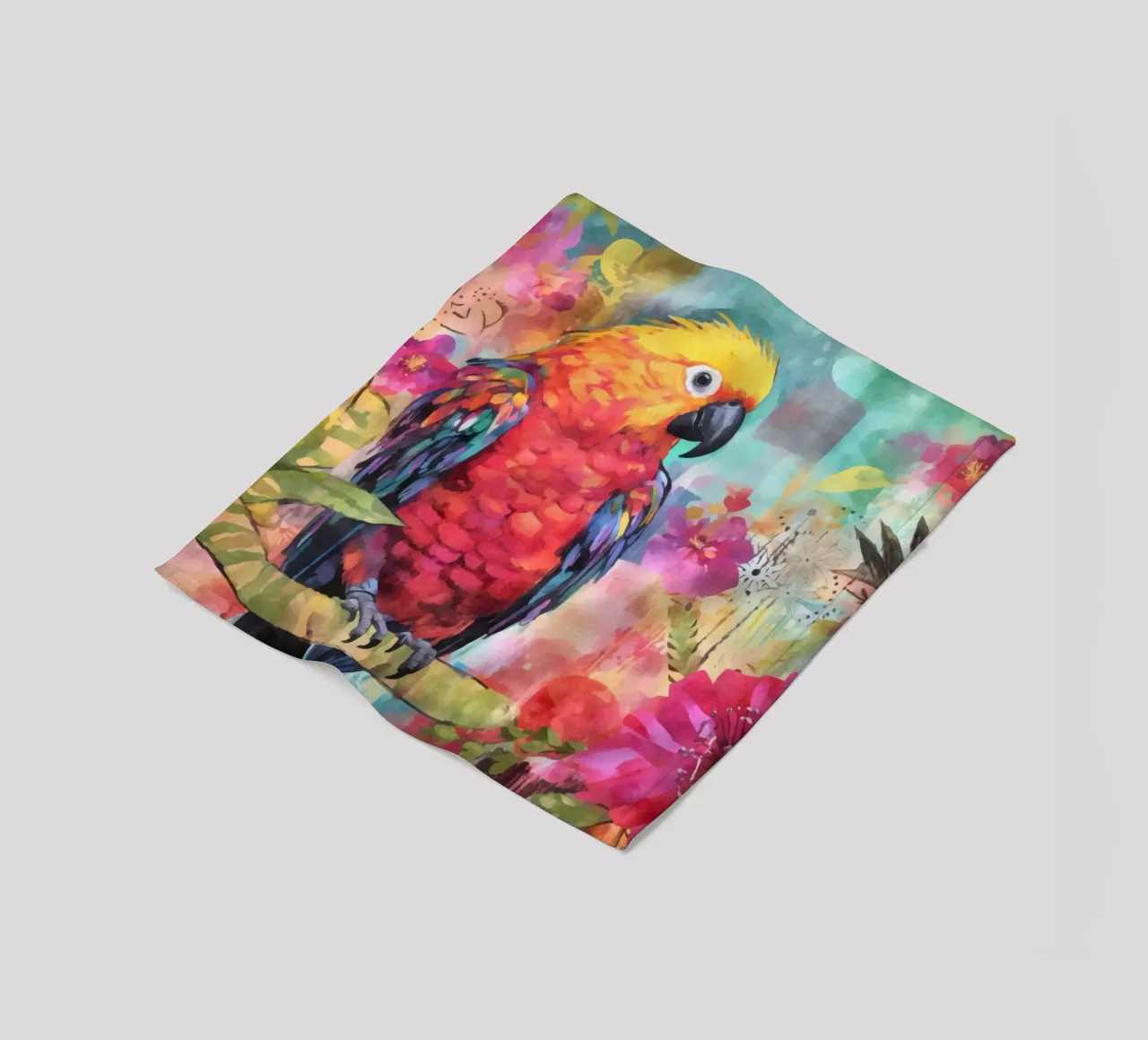 Pappagallo Giungla di fiori tropicali coperta in pile da Andrea Haase Modern Home