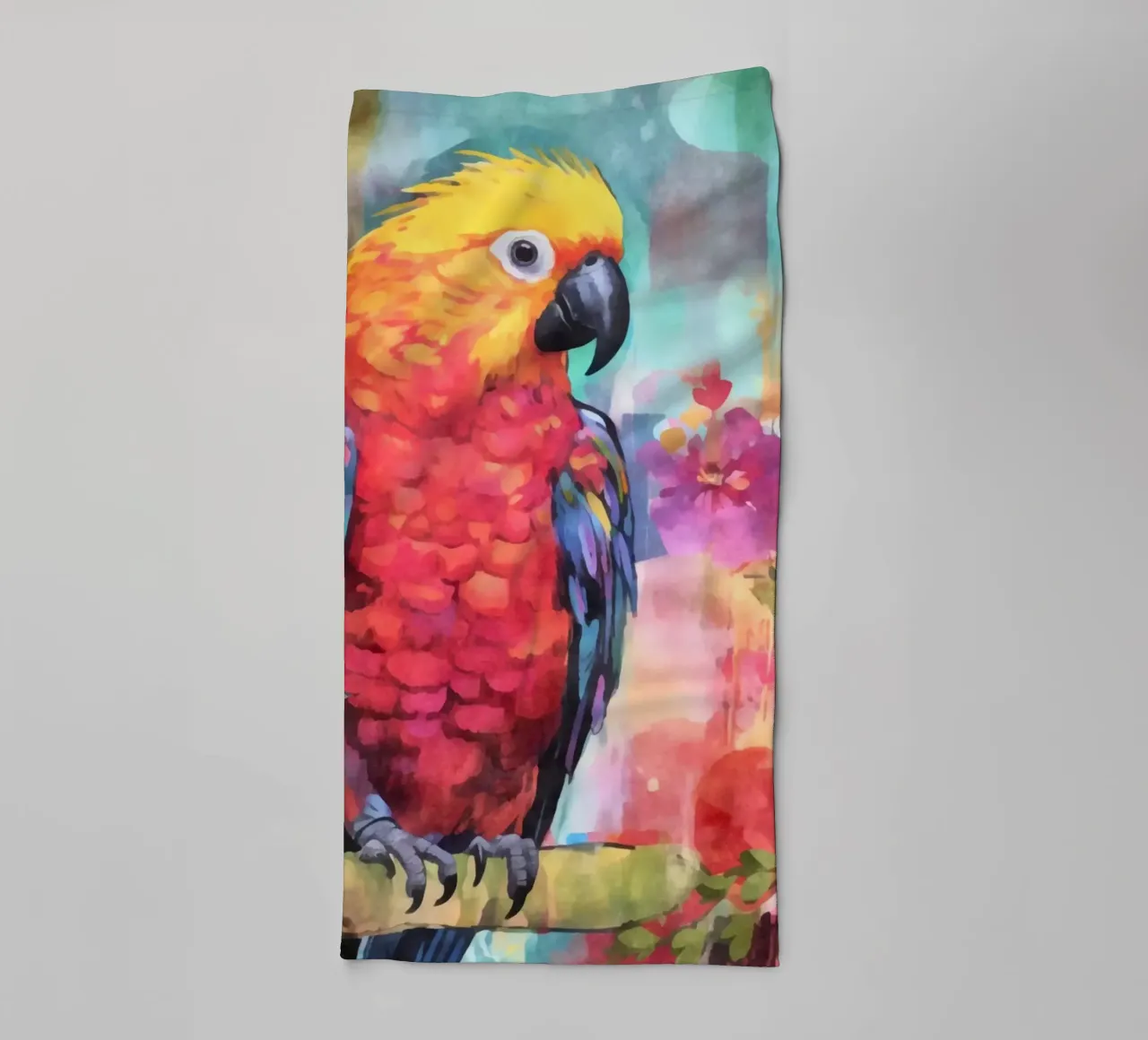 Pappagallo Giungla di fiori tropicali asciugamano da bagno da Andrea Haase Modern Home