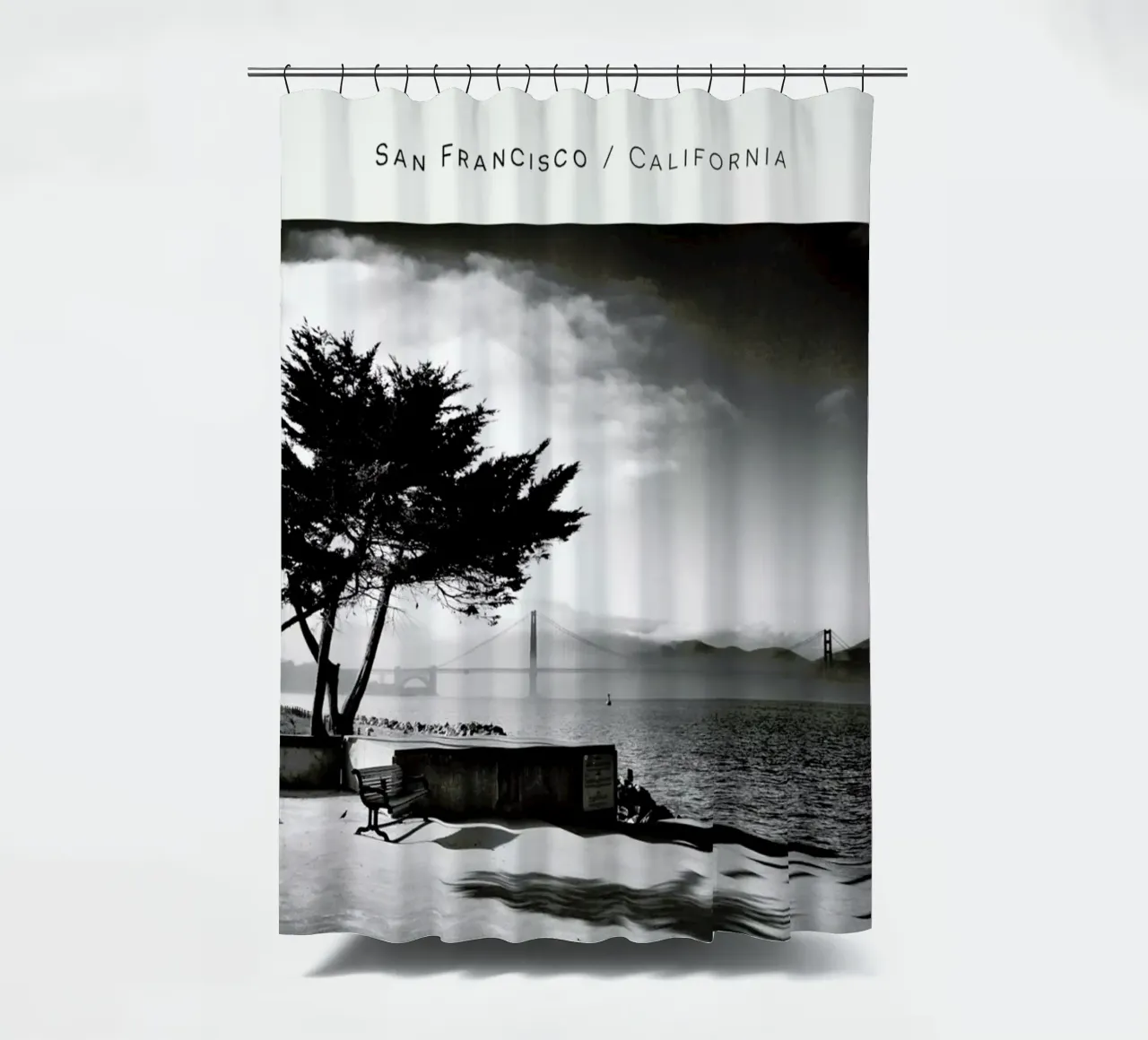 San Fransisco B&W shower curtain by In Full Color