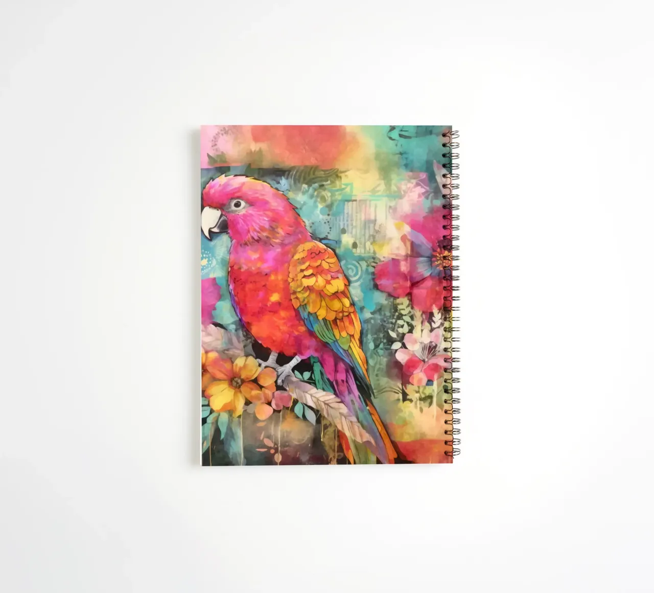 Parrot Tropical Flower Paradise spiral notebook by Andrea Haase Modern Home
