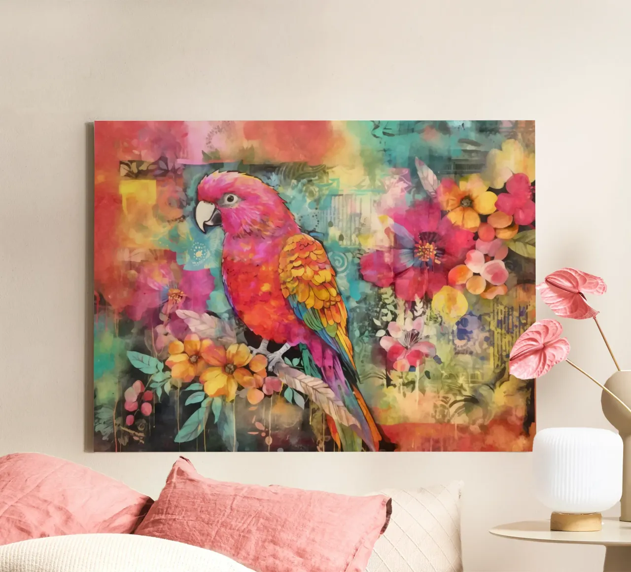 Parrot Tropical Flower Paradise canvas by Andrea Haase Modern Home