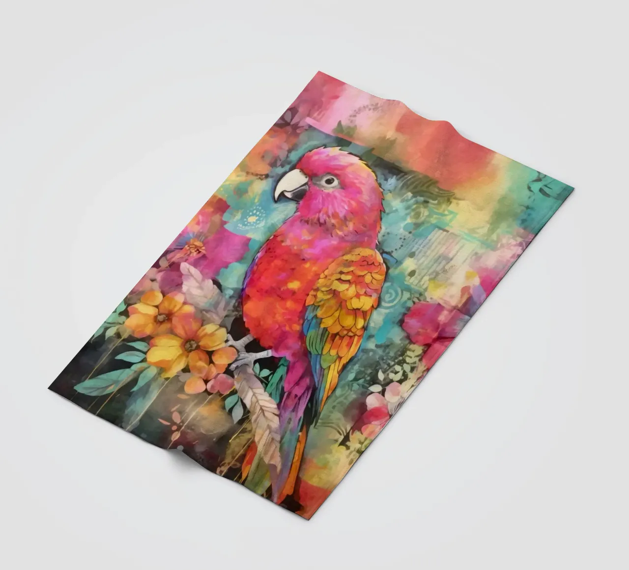 Pappagallo Paradiso dei fiori tropicali coperta in pile da Andrea Haase Modern Home