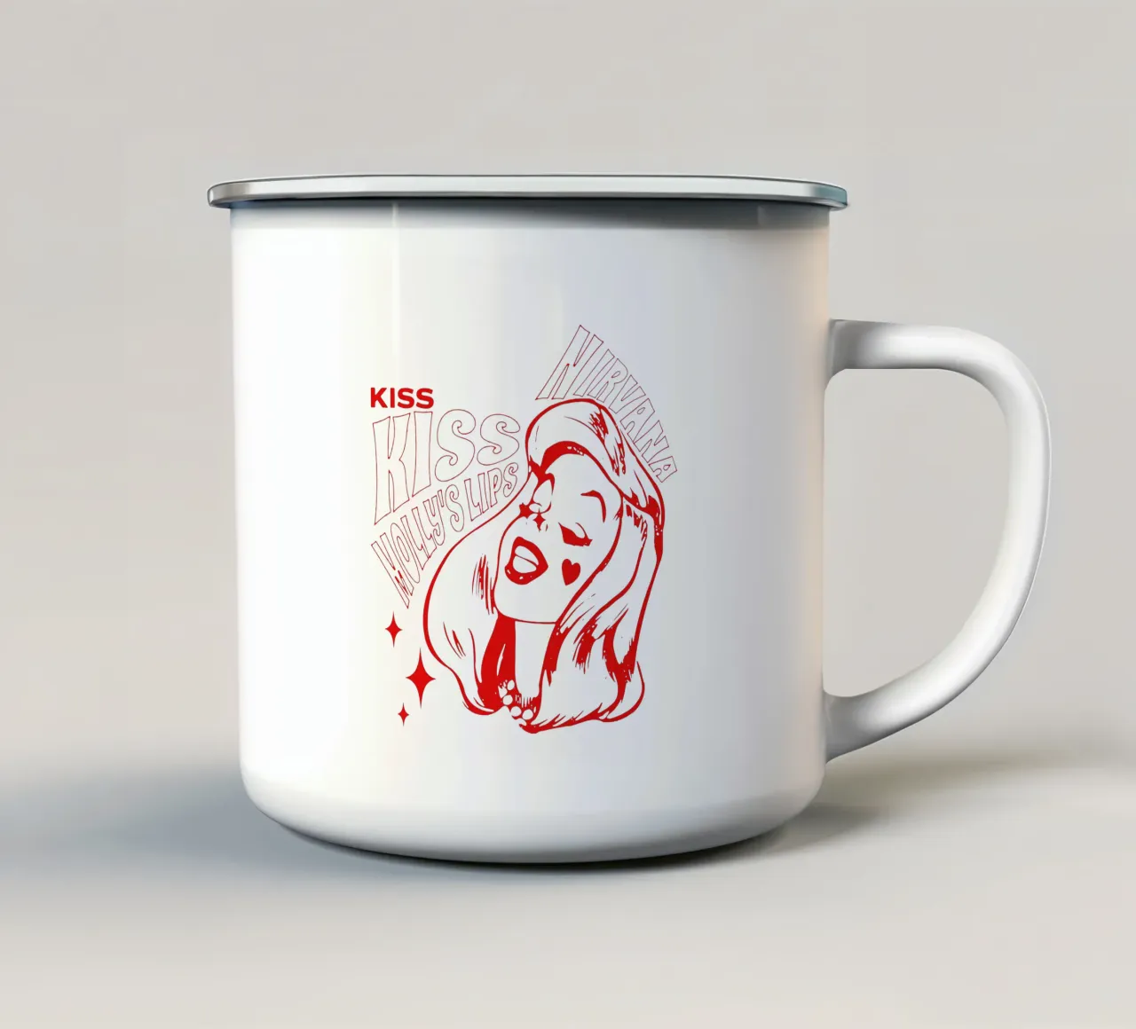 Bacio, bacio sulle labbra di Molly tazza in smalto da Gunawan Rb