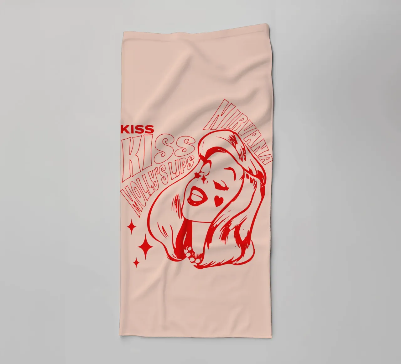 Bacio, bacio sulle labbra di Molly asciugamano da bagno da Gunawan Rb