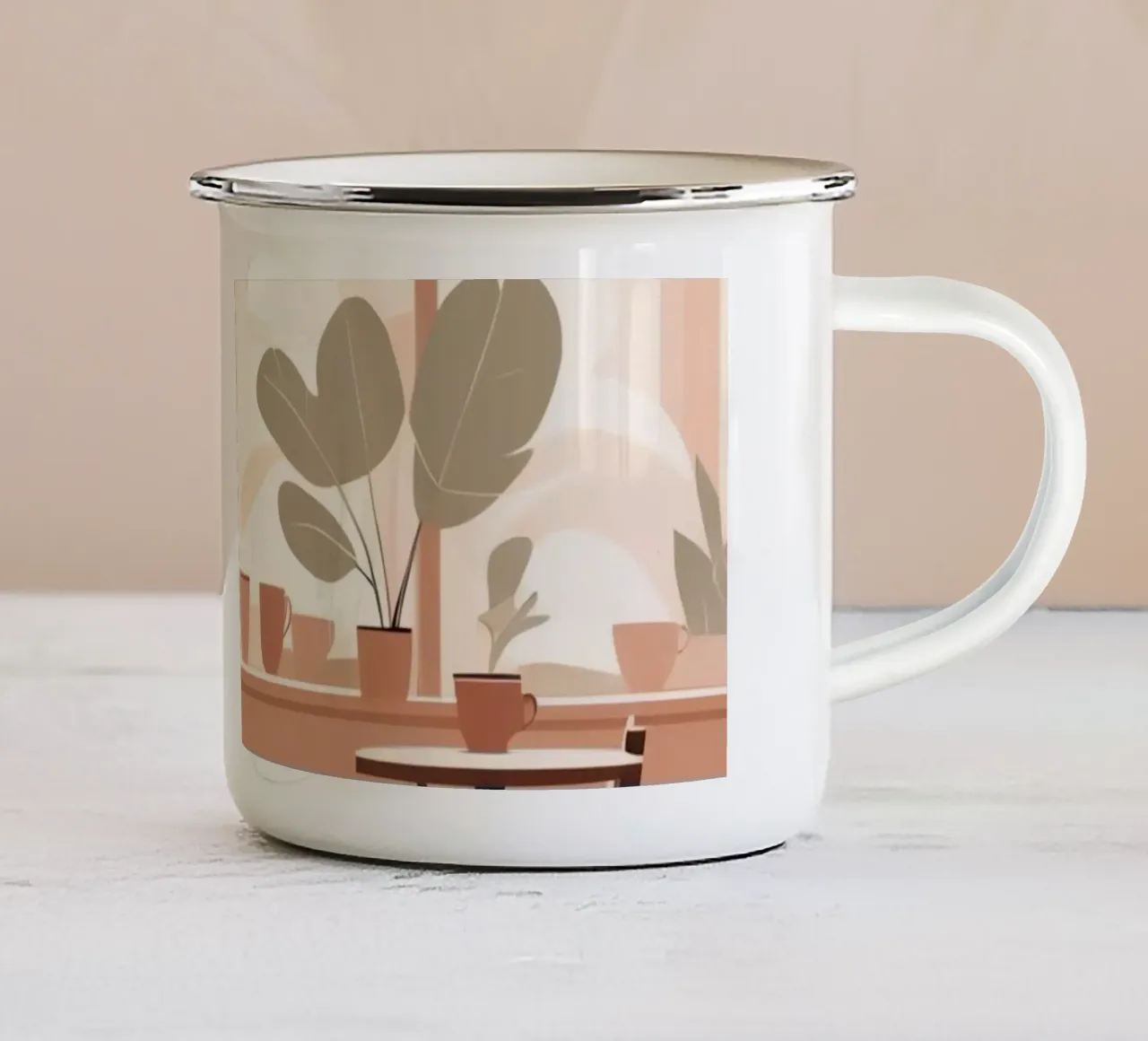 Caffè dei sogni ad occhi aperti tazza in smalto da Maison Solis