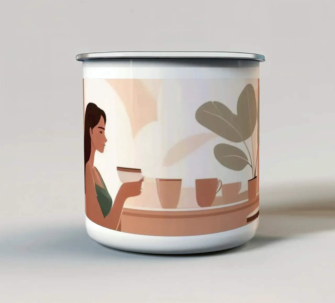 Caffè dei sogni ad occhi aperti tazza in smalto da Maison Solis