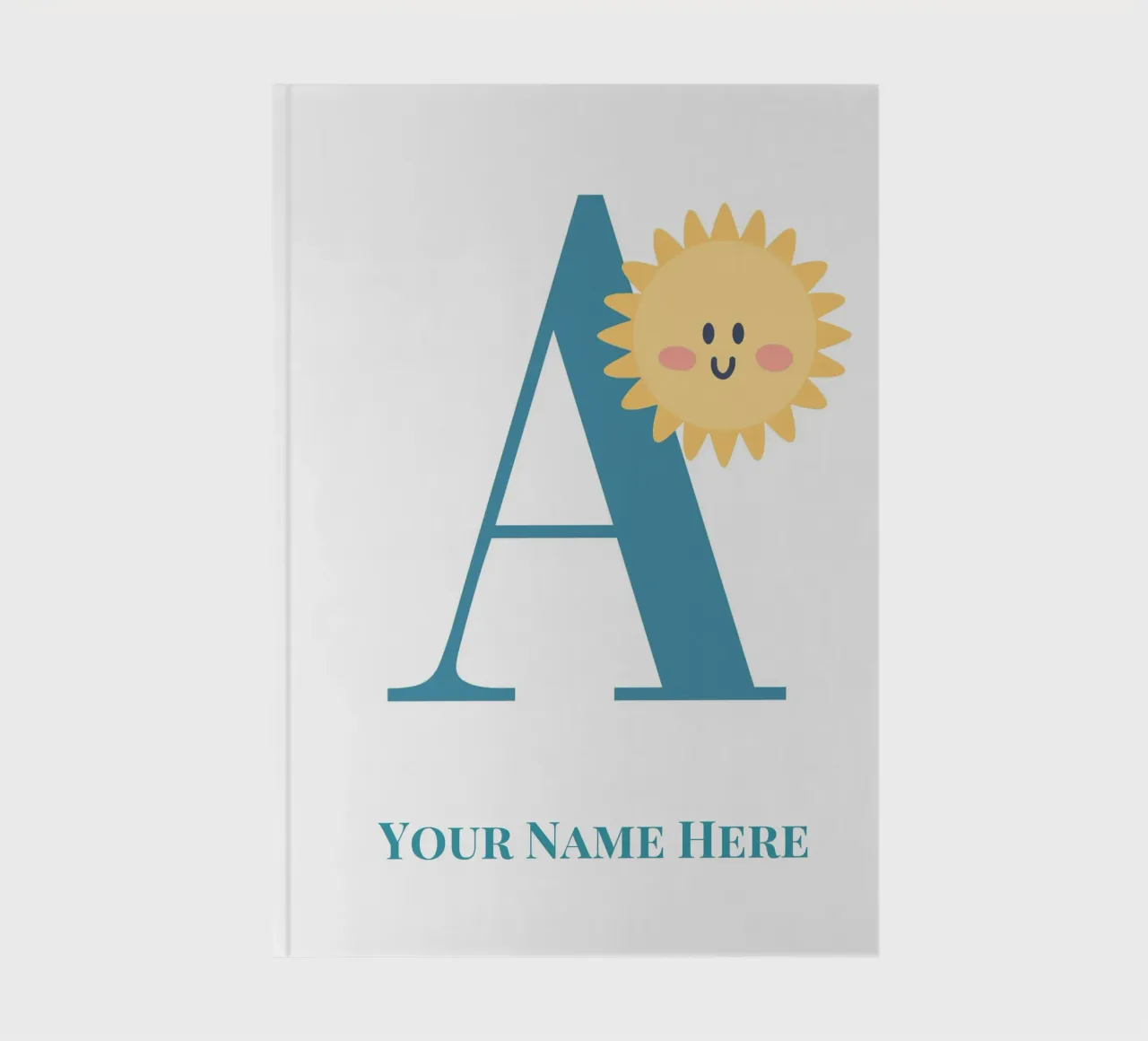 Letter A, Personalized Name Print, Personalized initial notebook by The Custom Letter