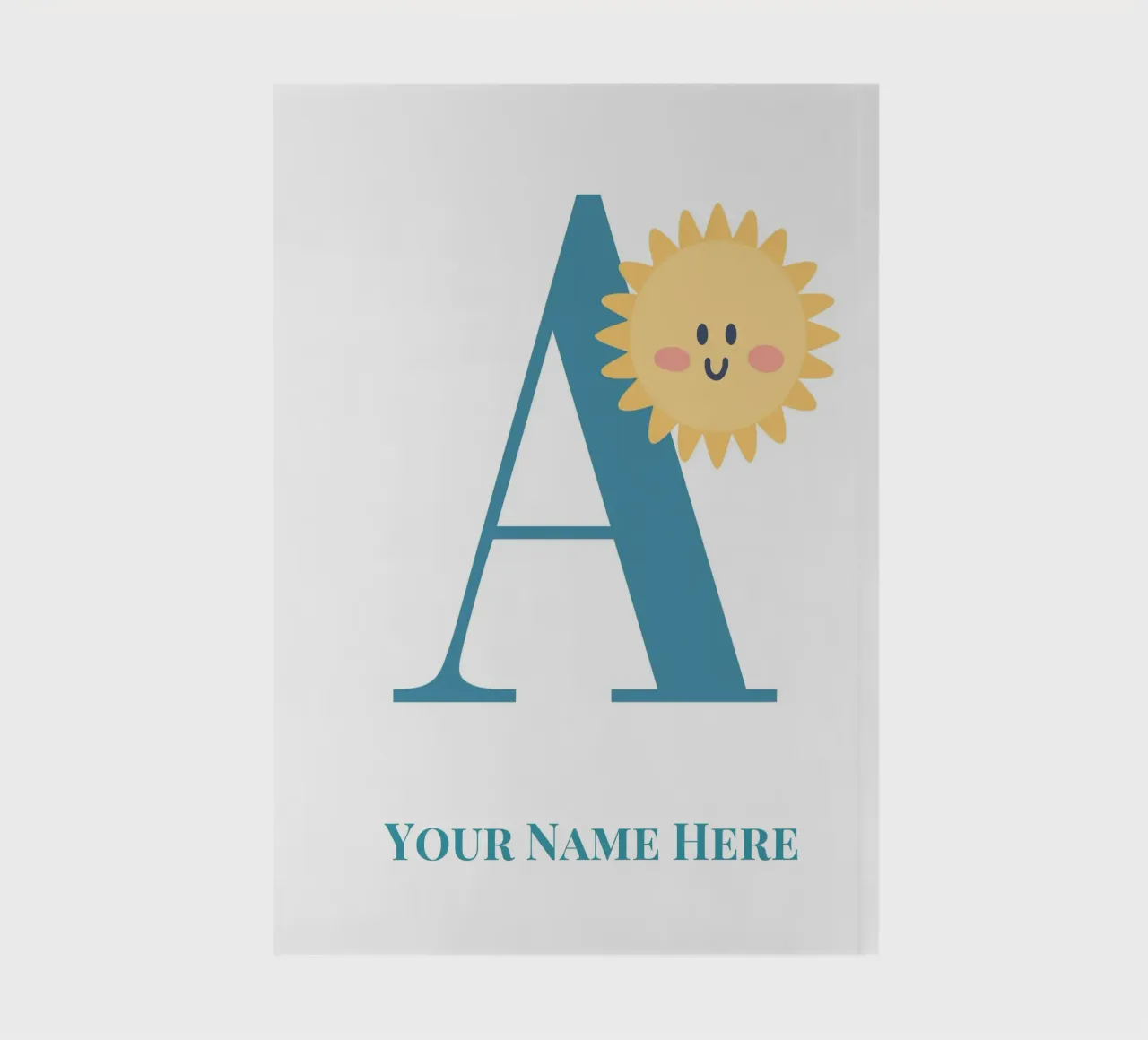 Letter A, Personalized Name Print, Personalized initial notebook by The Custom Letter
