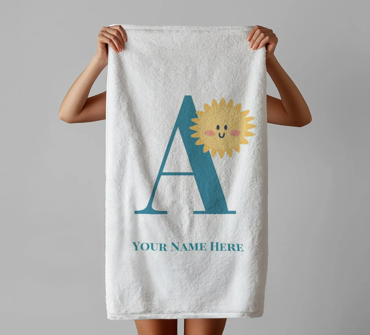 Letter A, Personalized Name Print, Personalized initial towel by The Custom Letter