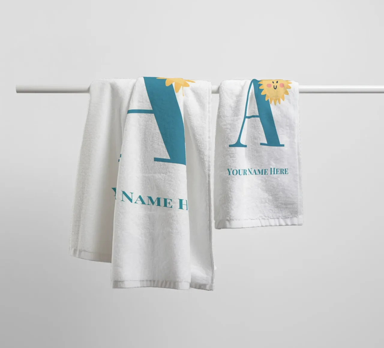 Letter A, Personalized Name Print, Personalized initial towel by The Custom Letter