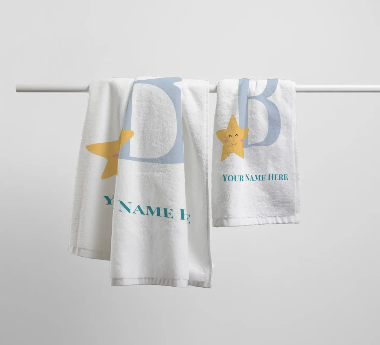 Letter B, Personalized Name Print, Personalized initial towel by The Custom Letter