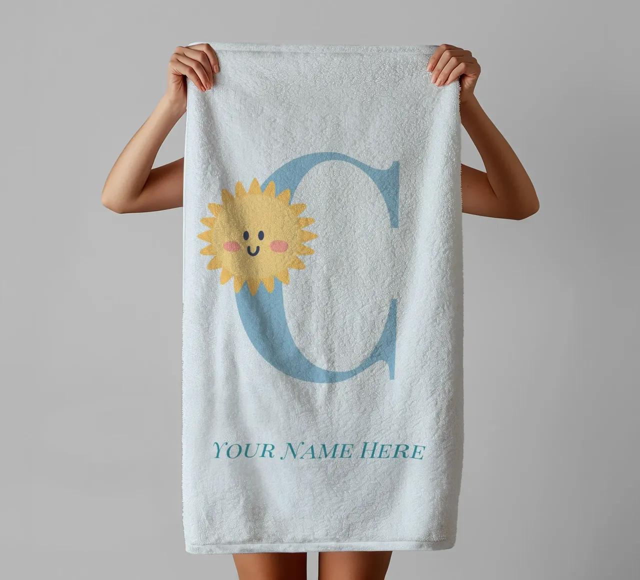 Letter C, Personalized Name Print, Personalized initial towel by The Custom Letter