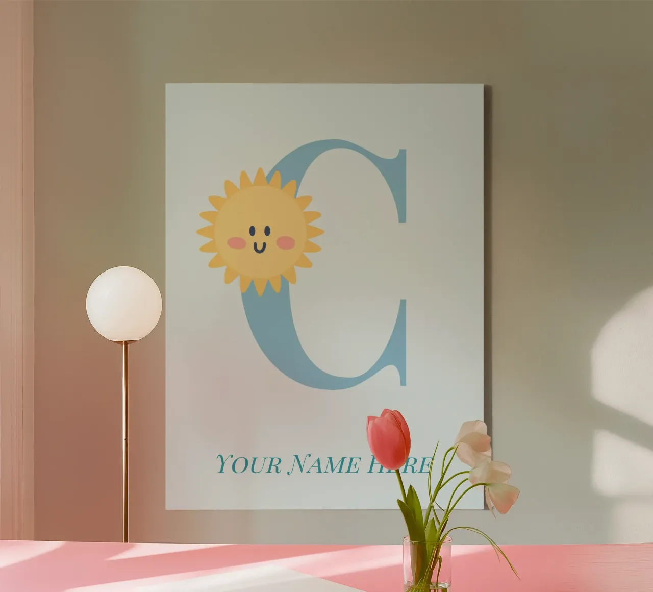 Letter C, Personalized Name Print, Personalized initial canvas by The Custom Letter