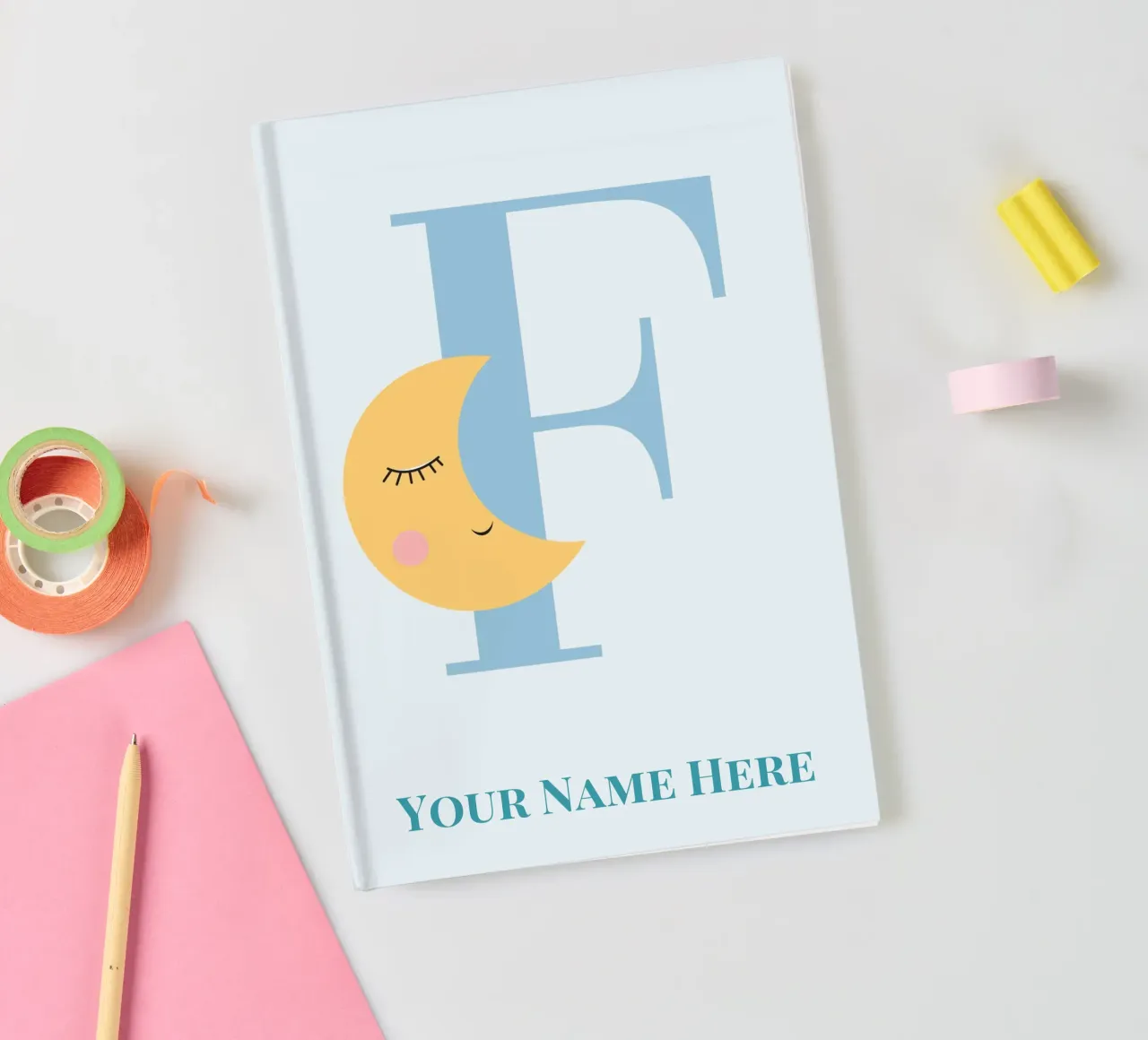 Letter F, Personalized Name Print, Personalized initial notebook by The Custom Letter