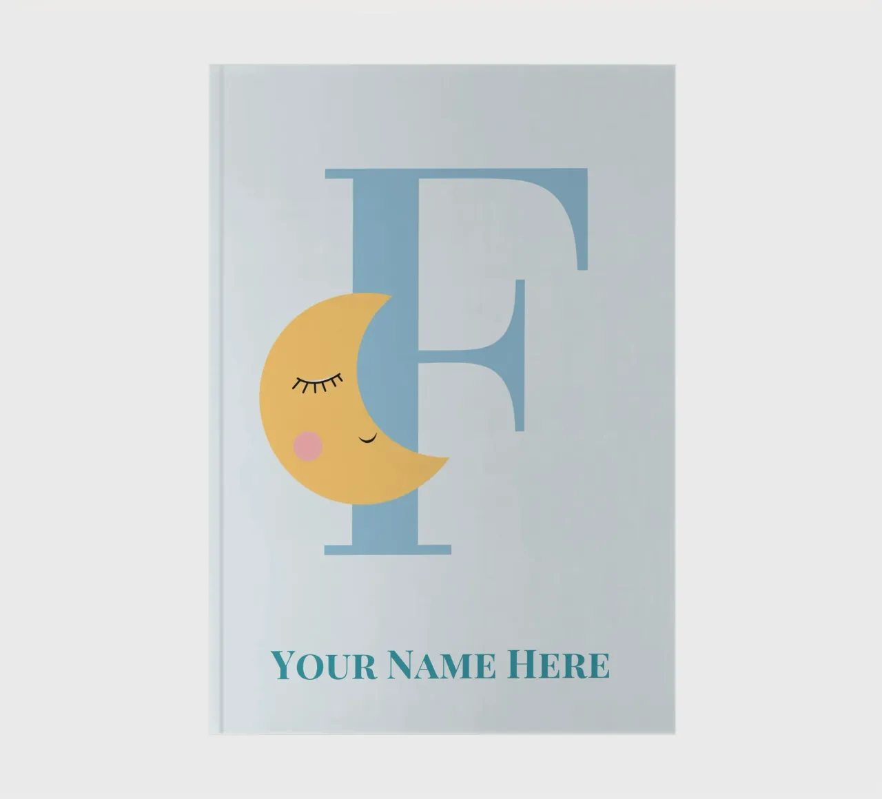 Letter F, Personalized Name Print, Personalized initial notebook by The Custom Letter
