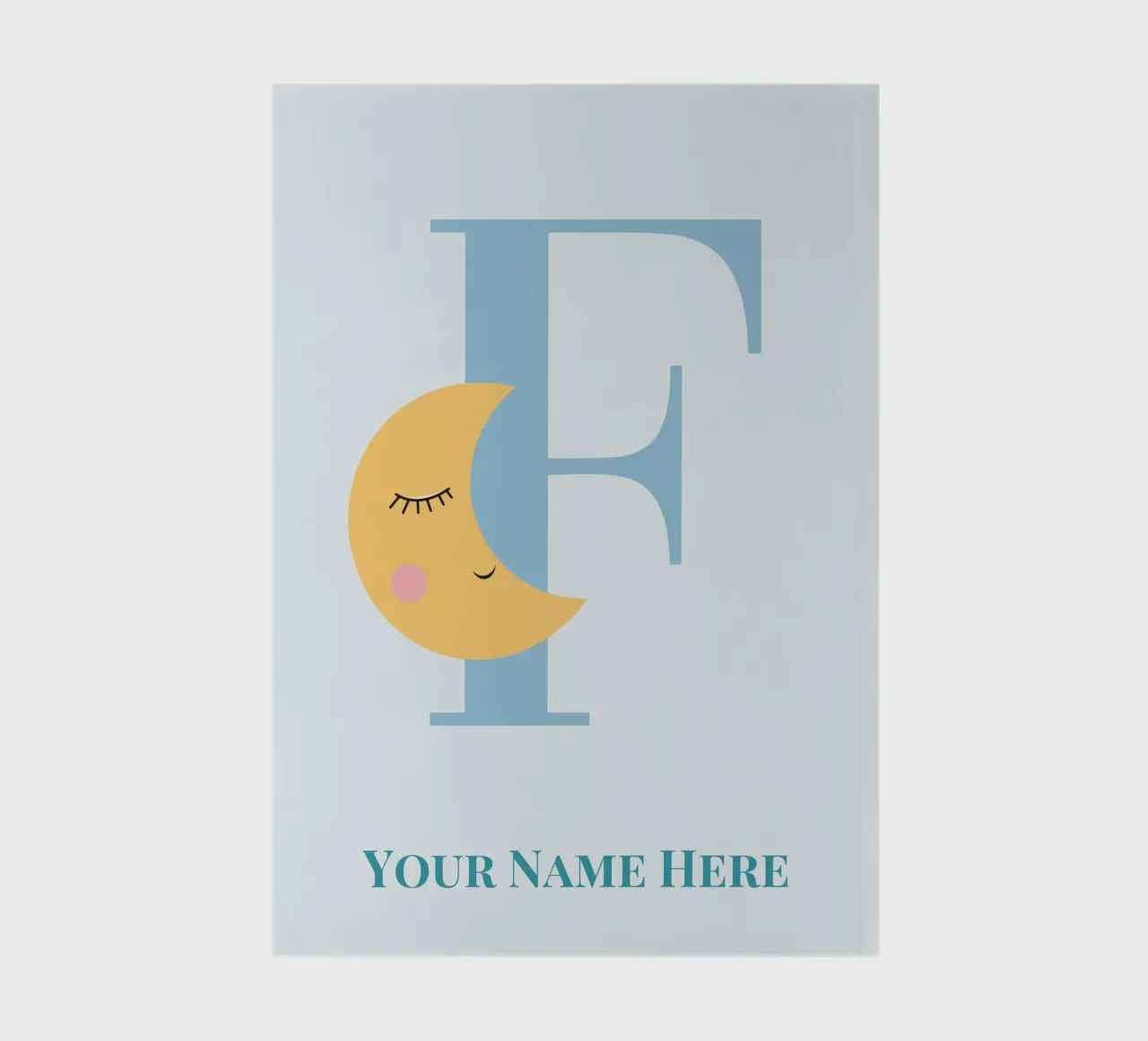 Letter F, Personalized Name Print, Personalized initial notebook by The Custom Letter