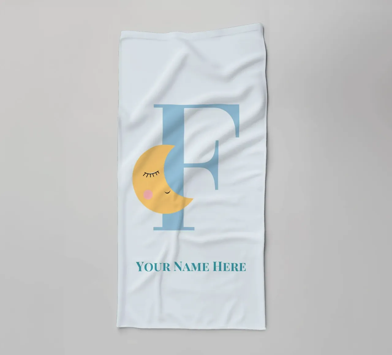 Letter F, Personalized Name Print, Personalized initial towel by The Custom Letter
