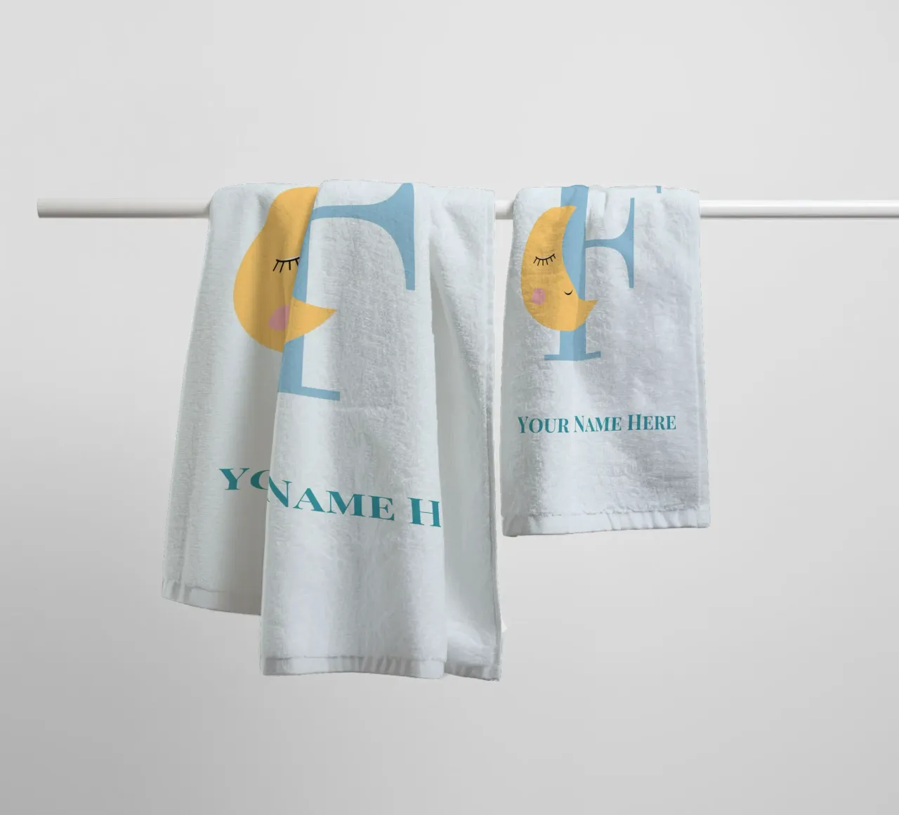 Letter F, Personalized Name Print, Personalized initial towel by The Custom Letter