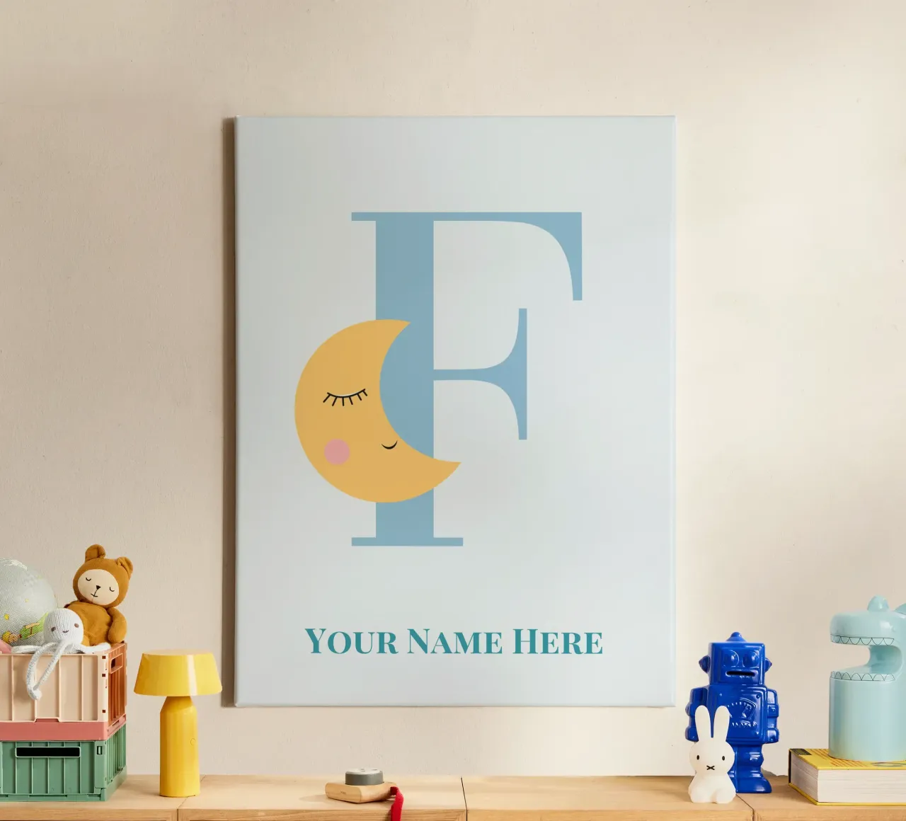 Letter F, Personalized Name Print, Personalized initial canvas by The Custom Letter