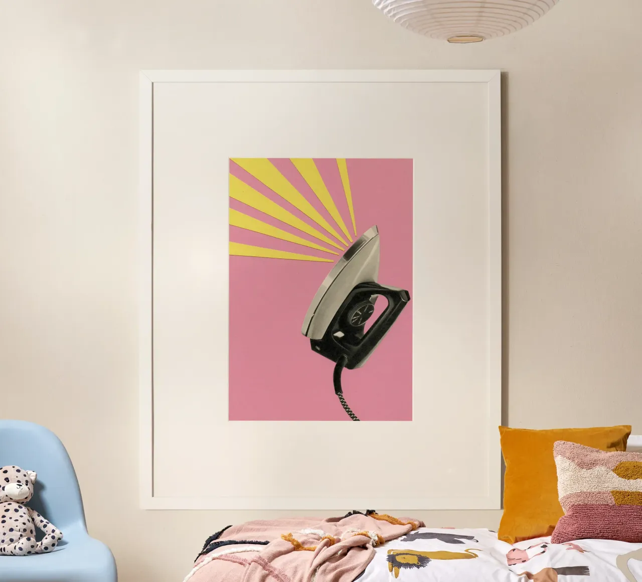 L'arte di stirare poster con telaio in legno da Cassia Beck Collage
