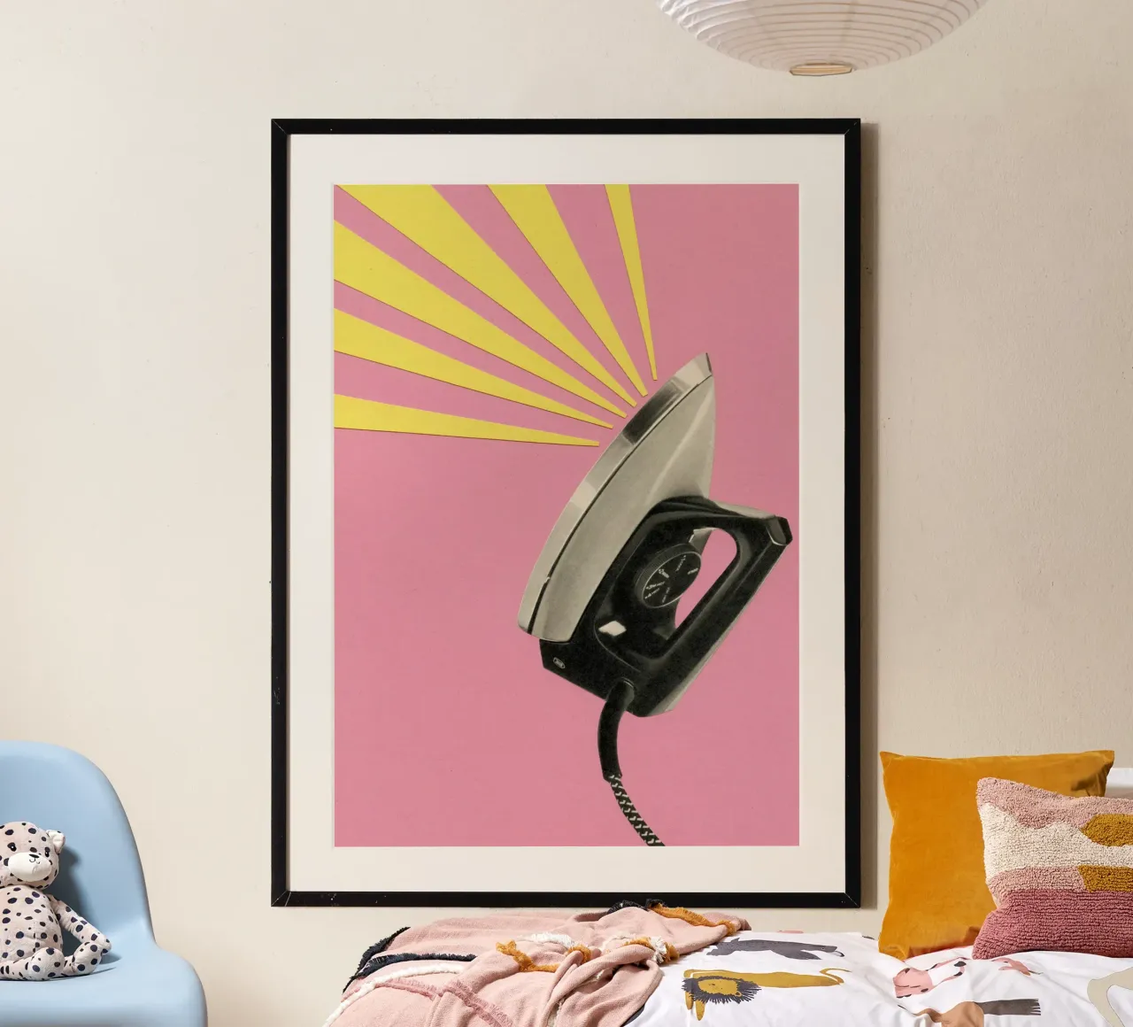 L'arte di stirare poster con telaio in legno da Cassia Beck Collage