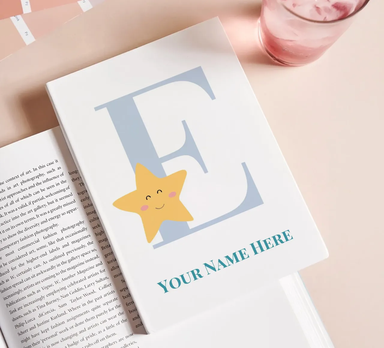 Letter E, Personalized Name Print, Personalized initial notebook by The Custom Letter