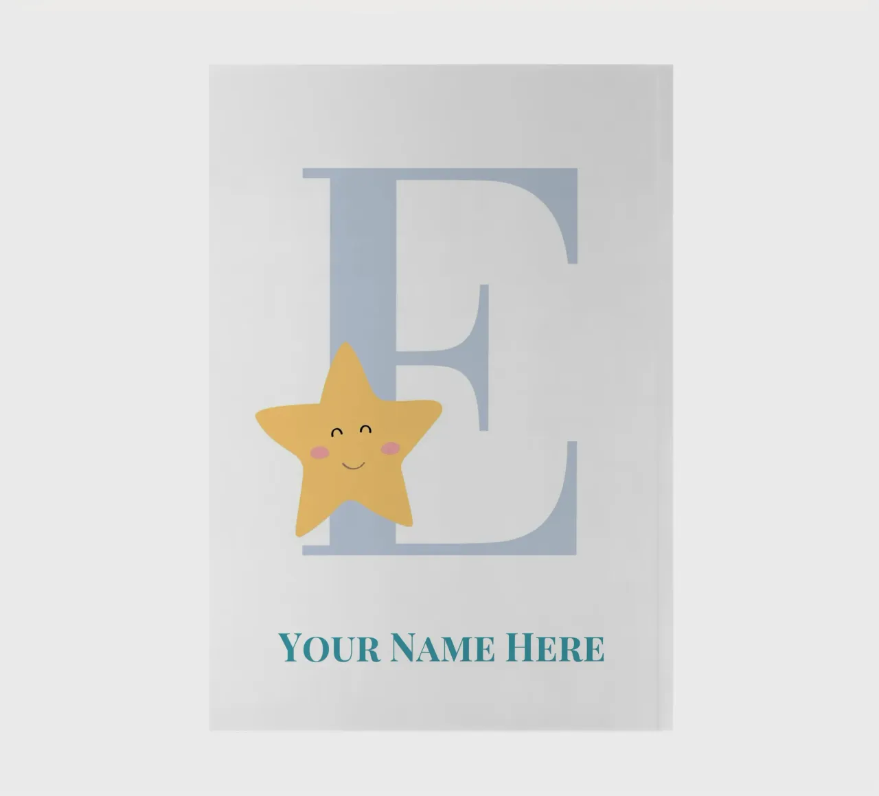 Letter E, Personalized Name Print, Personalized initial notebook by The Custom Letter