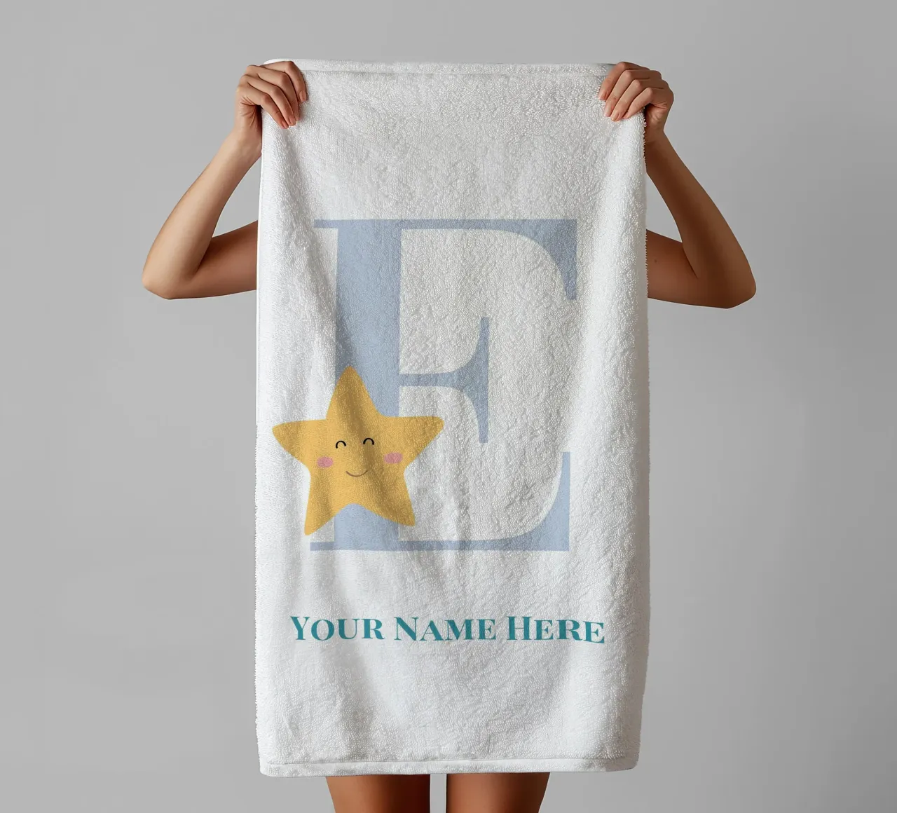 Letter E, Personalized Name Print, Personalized initial towel by The Custom Letter