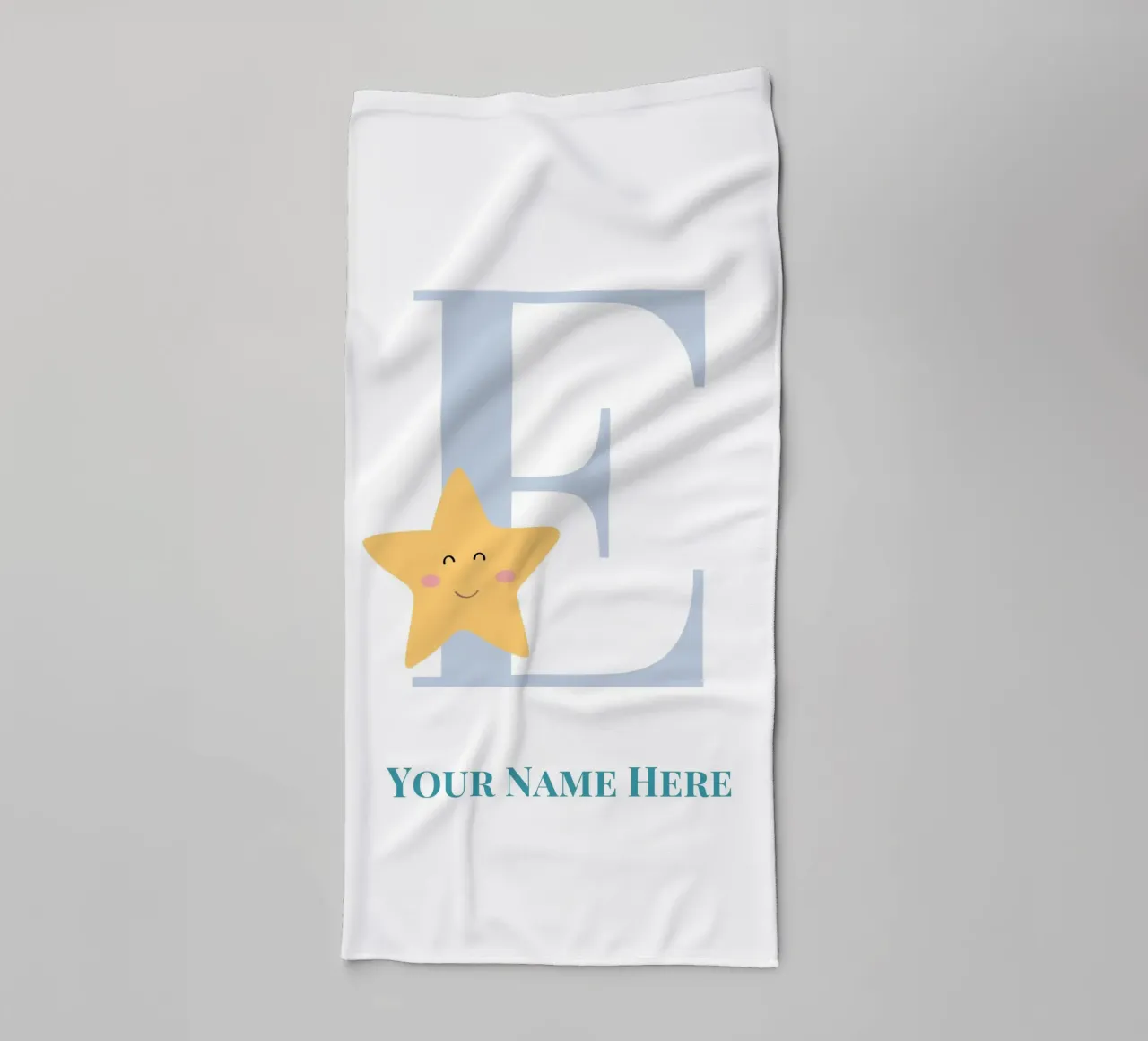 Letter E, Personalized Name Print, Personalized initial towel by The Custom Letter