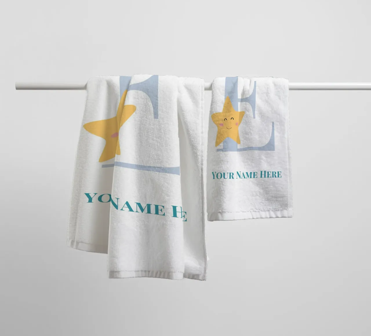 Letter E, Personalized Name Print, Personalized initial towel by The Custom Letter