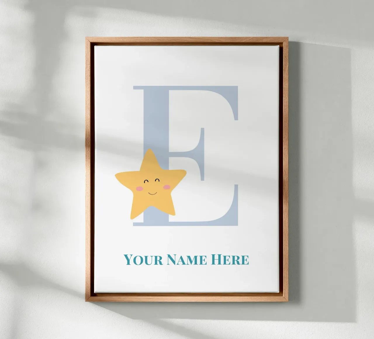Letter E, Personalized Name Print, Personalized initial canvas by The Custom Letter