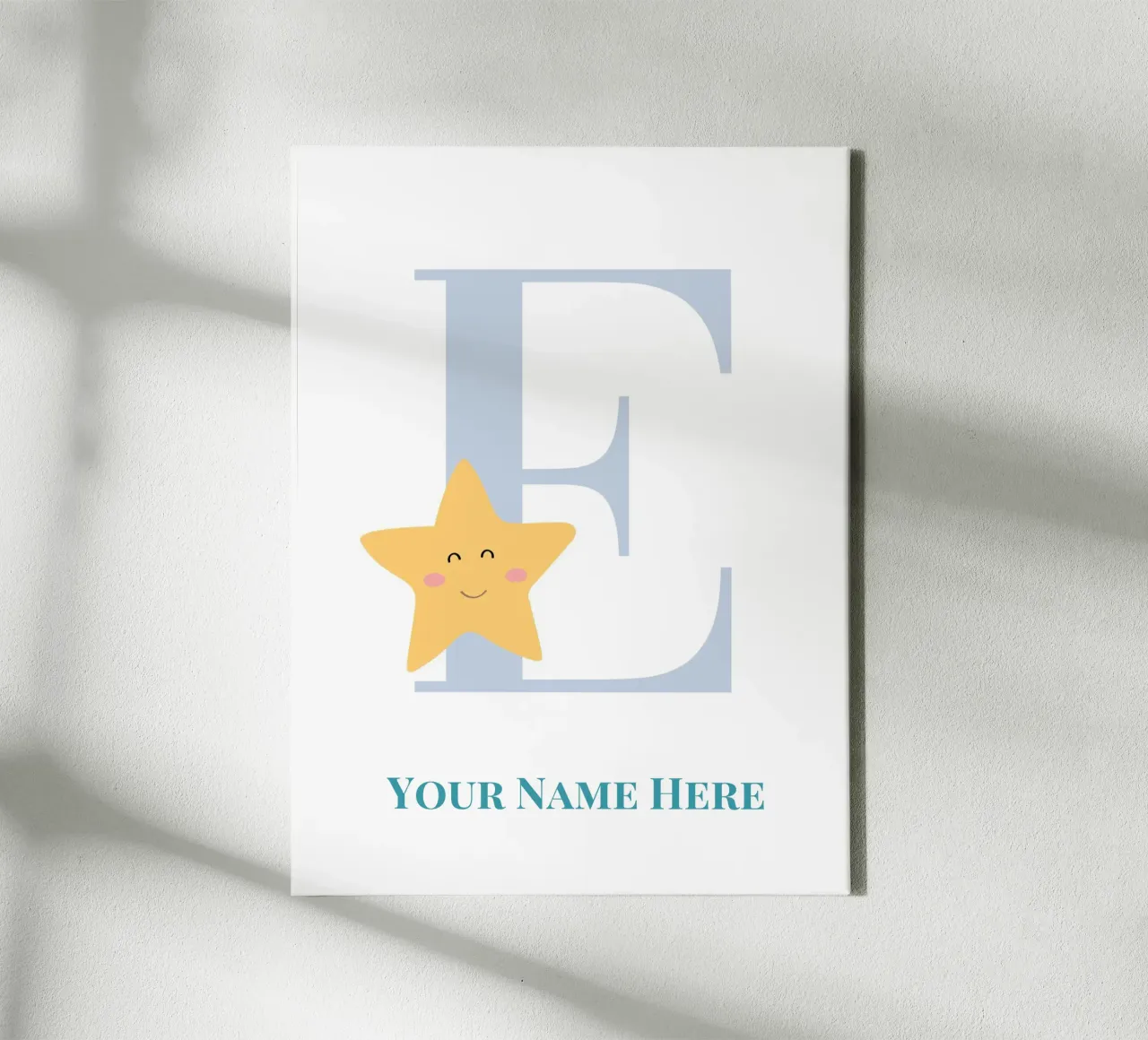 Letter E, Personalized Name Print, Personalized initial canvas by The Custom Letter