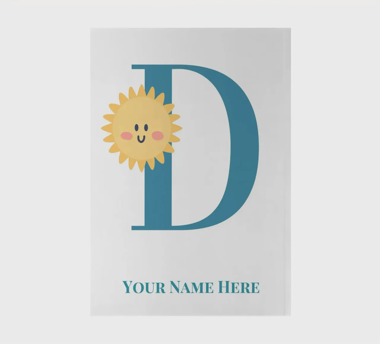 Letter D, Personalized Name Print, Personalized initial notebook by The Custom Letter