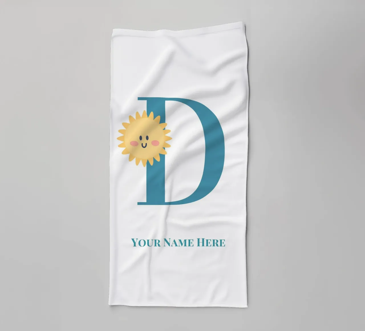Letter D, Personalized Name Print, Personalized initial towel by The Custom Letter