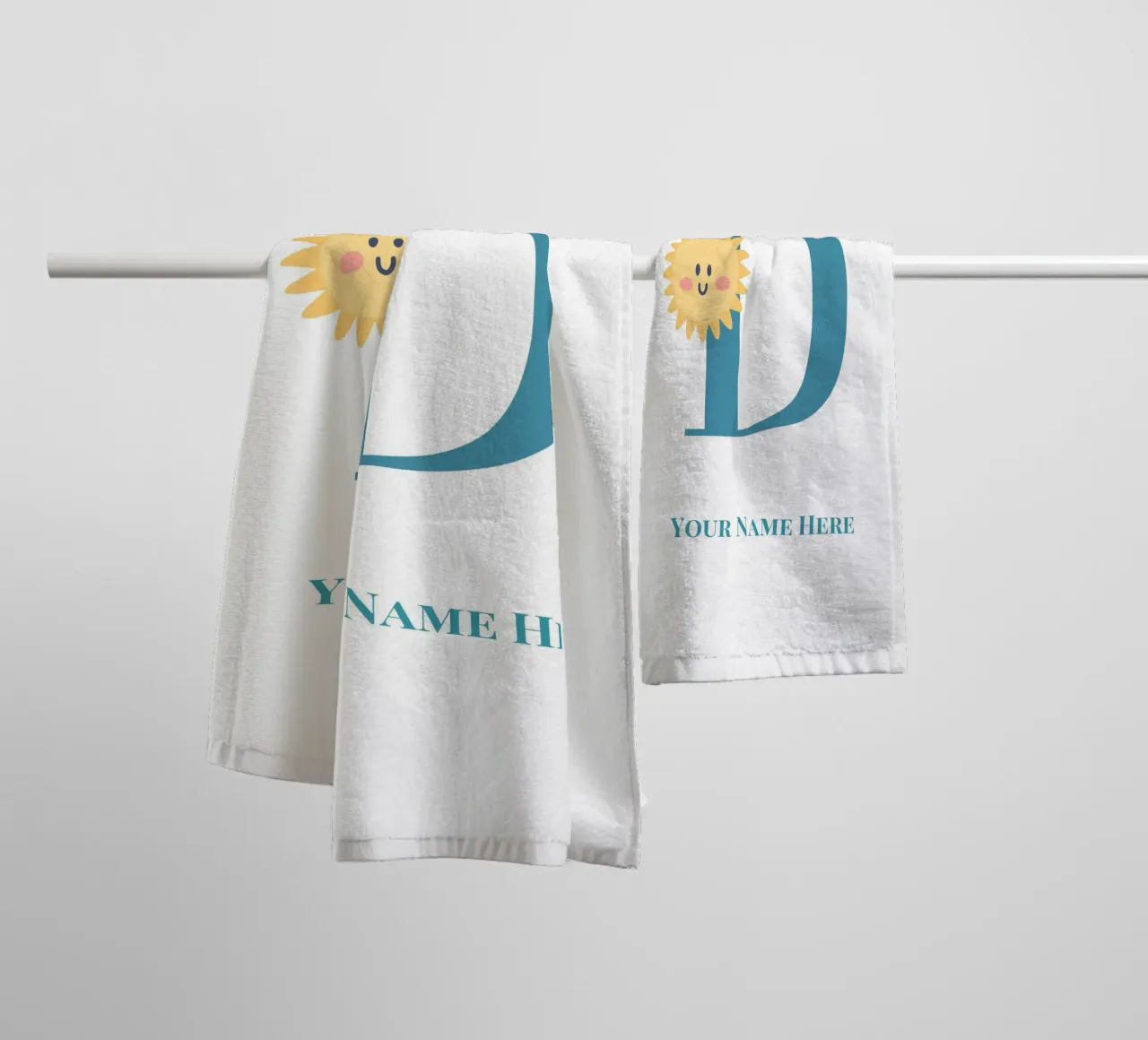 Letter D, Personalized Name Print, Personalized initial towel by The Custom Letter