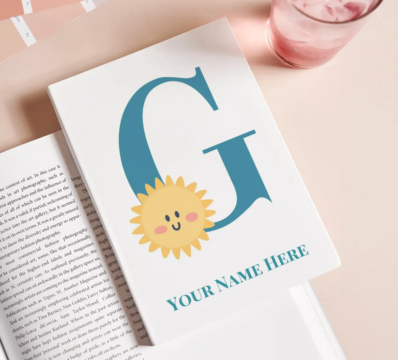 Letter G, Personalized Name Print, Personalized initial notebook by The Custom Letter